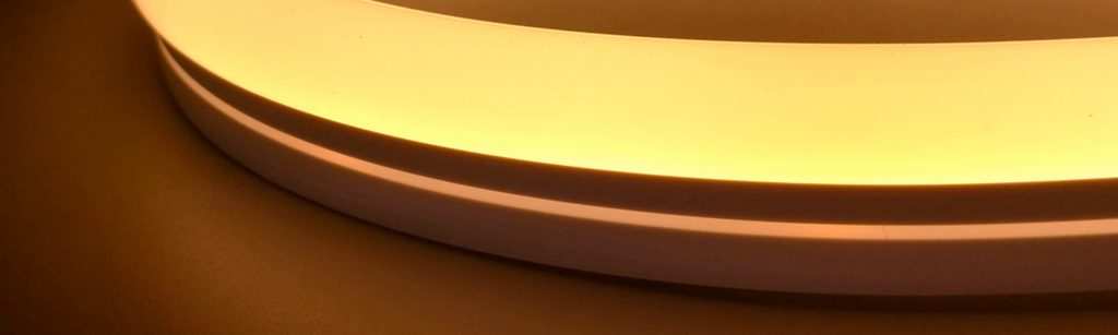 Warm white LED strip lights concealed in a profile giving a soft, dotless glow