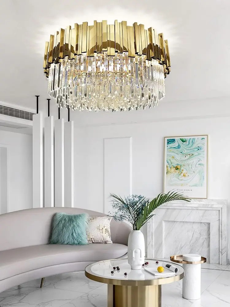 ch236 Flush Gold Ceiling Chandelier
