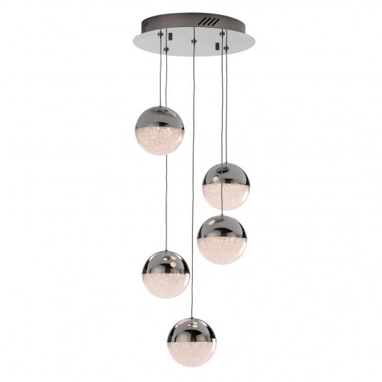 5 Light Cluster Pendant - Chrome CH227 - Ecobrite LED