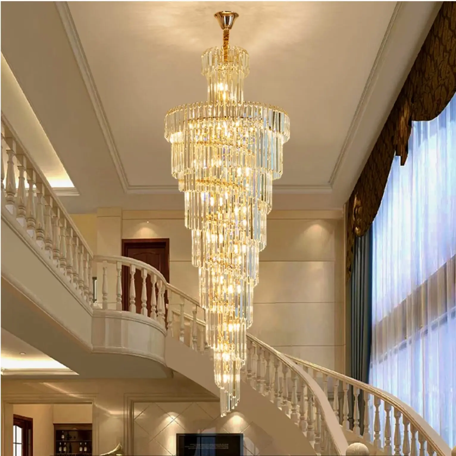 CH151 Spiral Stair Chandelier Gold