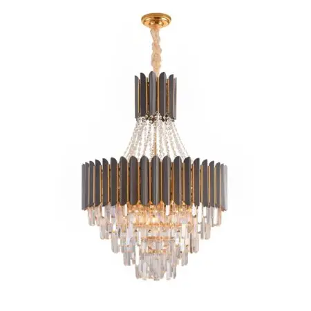 Decorative Crystal Black And Gold Chandelier - CH2499