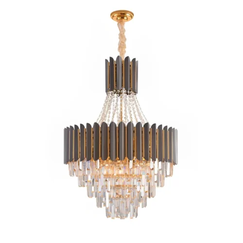 Decorative Crystal Black And Gold Chandelier - CH2499
