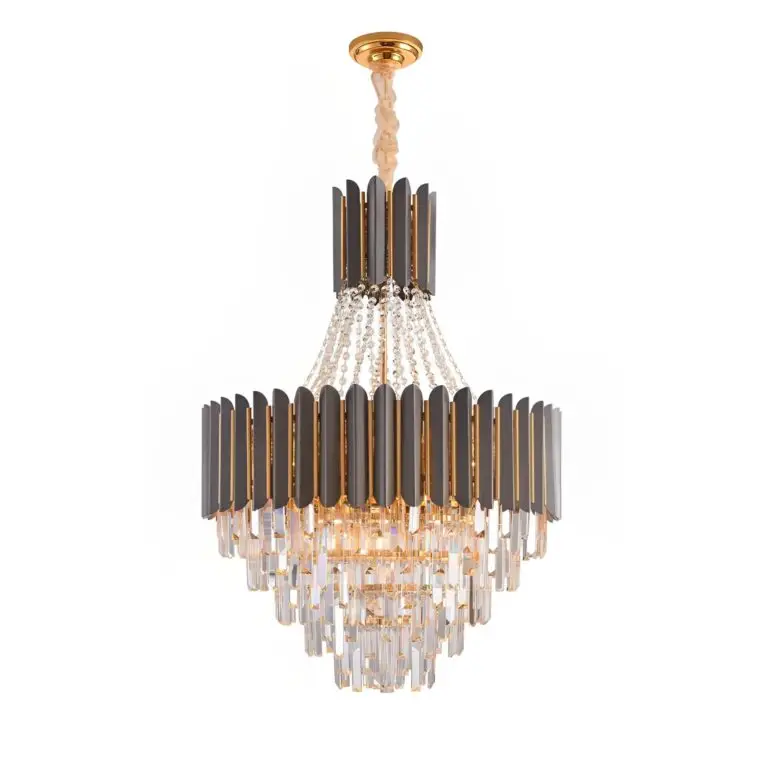 Decorative Crystal Black And Gold Chandelier - CH2499