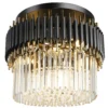 Flush Modern Black Crystal Chandelier CH25510B