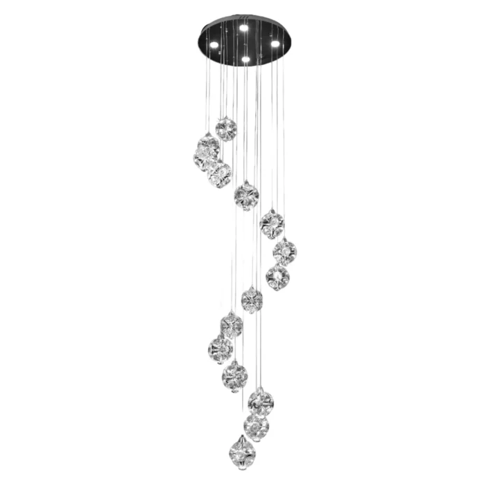 Crystal spiral cluster chandelier CH262/15C-600