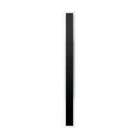 Modern black IP65 outdoor wall light mounted on a house exterior at dusk