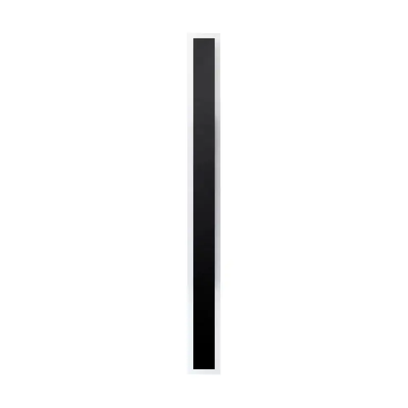 Modern black IP65 outdoor wall light mounted on a house exterior at dusk