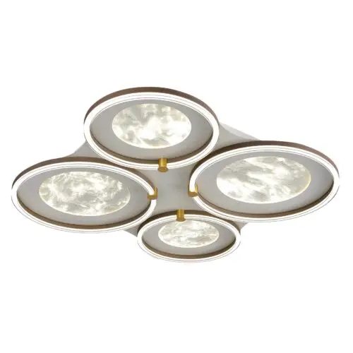 Quadra Modern Moon Round Flush Ceiling Light