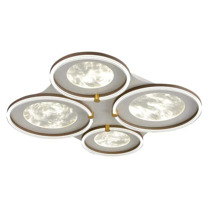 Quadra Modern Moon Round Flush Ceiling Light