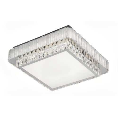 Two-Layer Square Chrome Crystal Flush Chandelier CH15-500C