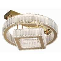Two-Layer Crystal Circle & Square Flush Chandelier CH16-500G