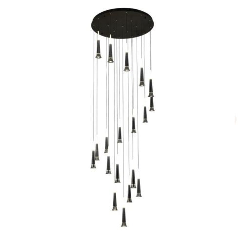 Modern Spiral Black Torch Pendant Chandelier CP194