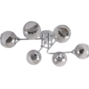 Modern Chrome 6-Light Glass Globe Semi-Flush Ceiling Light CP248/6C