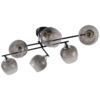 Modern Black & Chrome 6-Light Linear Globe Semi-Flush Ceiling Light CP257/6BC